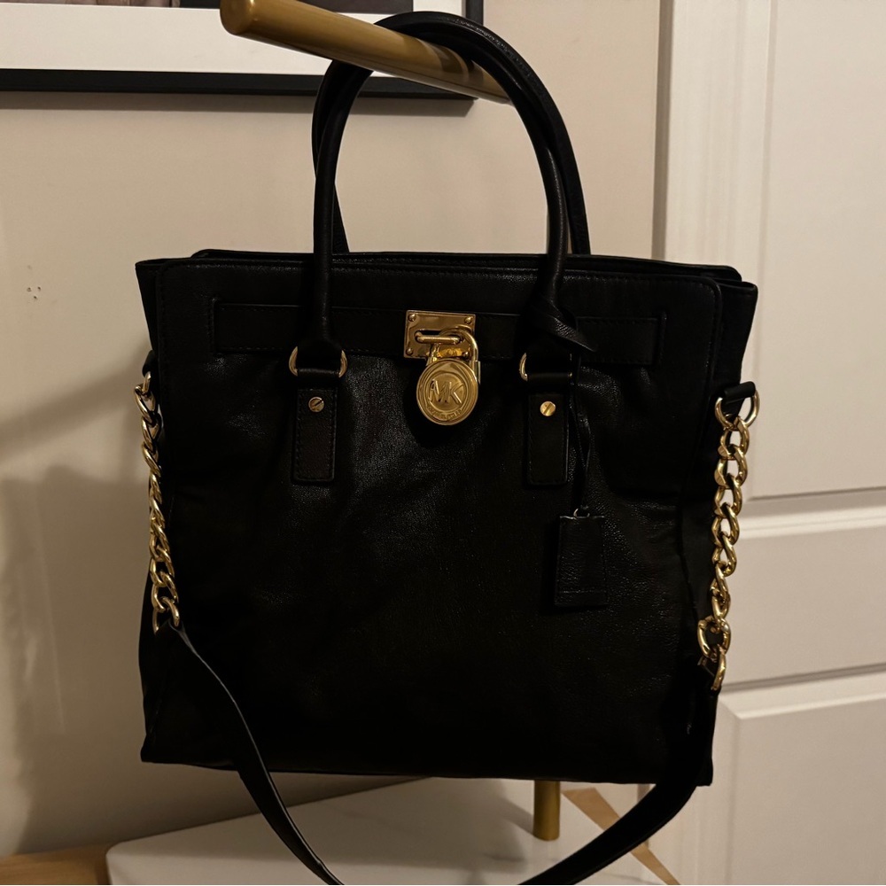 Michael Kors Black Leather Tote Bag